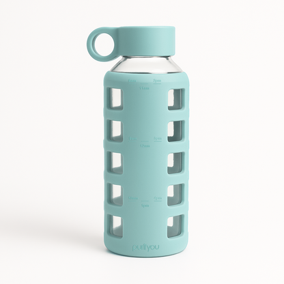 Purifyou Glass Water Bottle with Time Markings