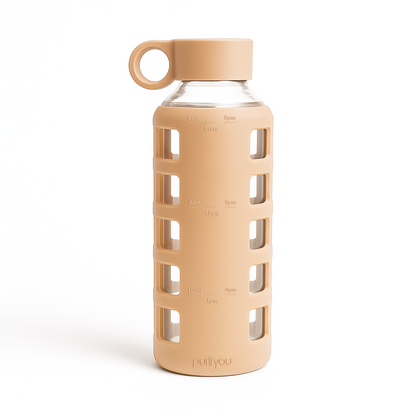 Purifyou Glass Water Bottle with Time Markings