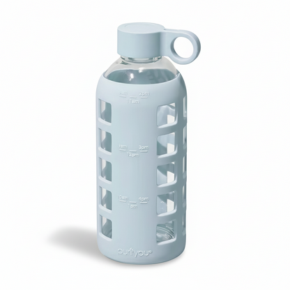 Purifyou Glass Water Bottle with Time Markings