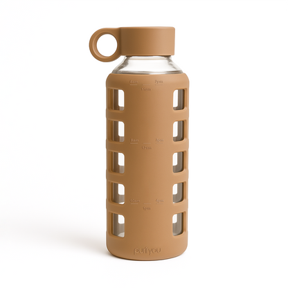 Purifyou Glass Water Bottle with Time Markings
