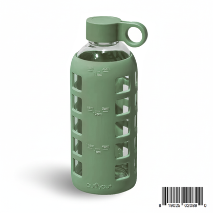 Purifyou Glass Water Bottle with Time Markings
