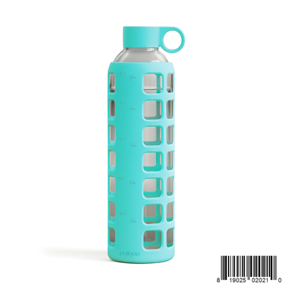 Purifyou Glass Water Bottle with Time Markings