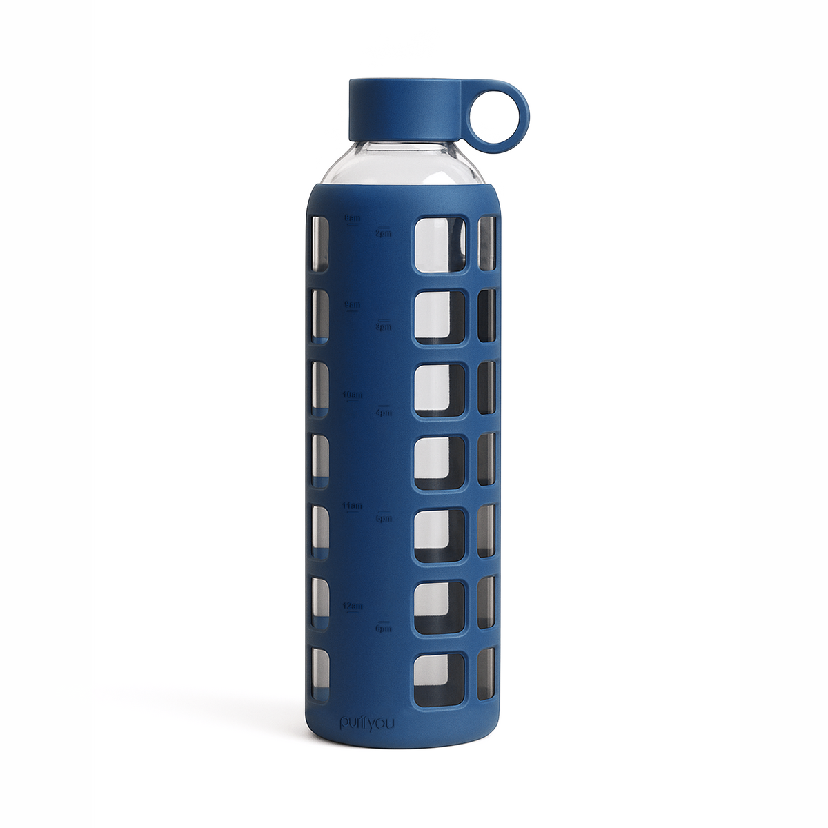 Purifyou Glass Water Bottle with Time Markings