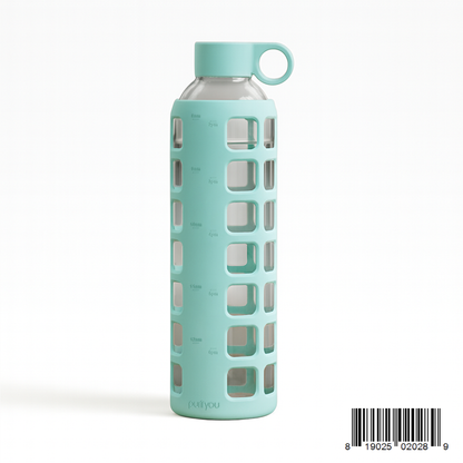 Purifyou Glass Water Bottle with Time Markings
