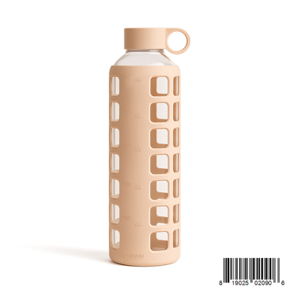 Purifyou Glass Water Bottle with Time Markings