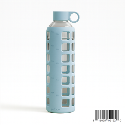 Purifyou Glass Water Bottle with Time Markings