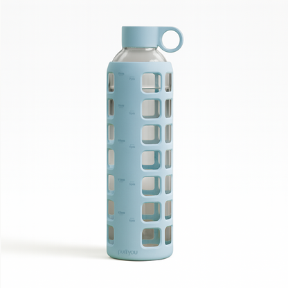 Purifyou Glass Water Bottle with Time Markings
