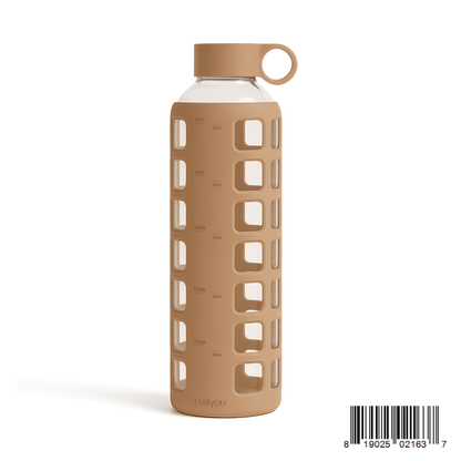 Purifyou Glass Water Bottle with Time Markings