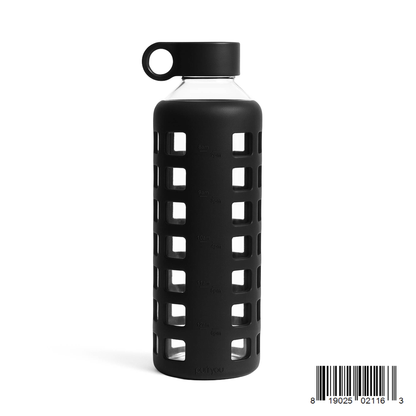 Purifyou Glass Water Bottle with Time Markings