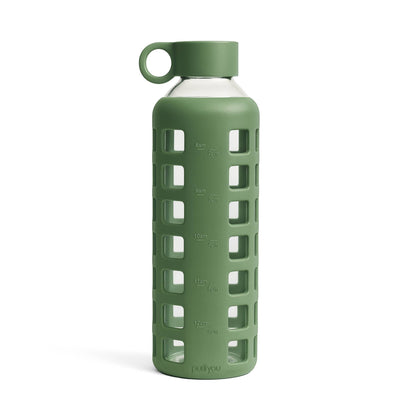 Purifyou Glass Water Bottle with Time Markings