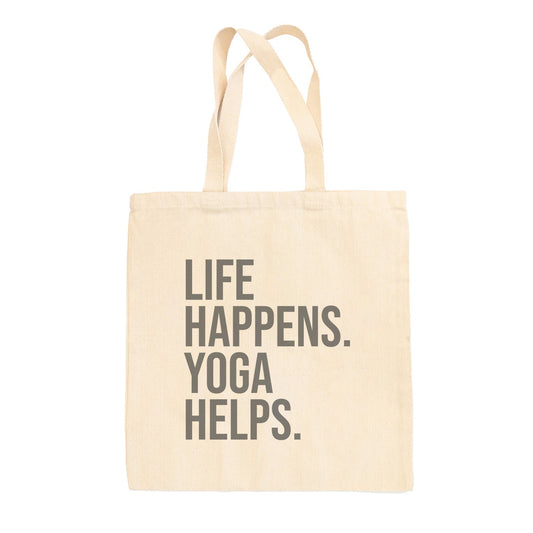 Life Happens Yoga Helps Tote Bag