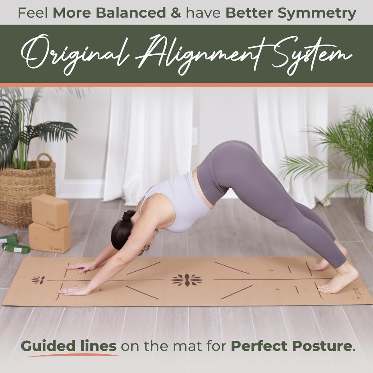Premium Cork All-in-One Yoga Essentials Kit -Large Cork Yoga Mat and Blocks Set