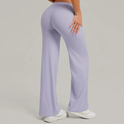 Women Straight Yoga Leg Bottoms Soft Stretchy Fabric Women's Yoga Pants GYM Sweat-Wicking Properties Running Sport Trousers