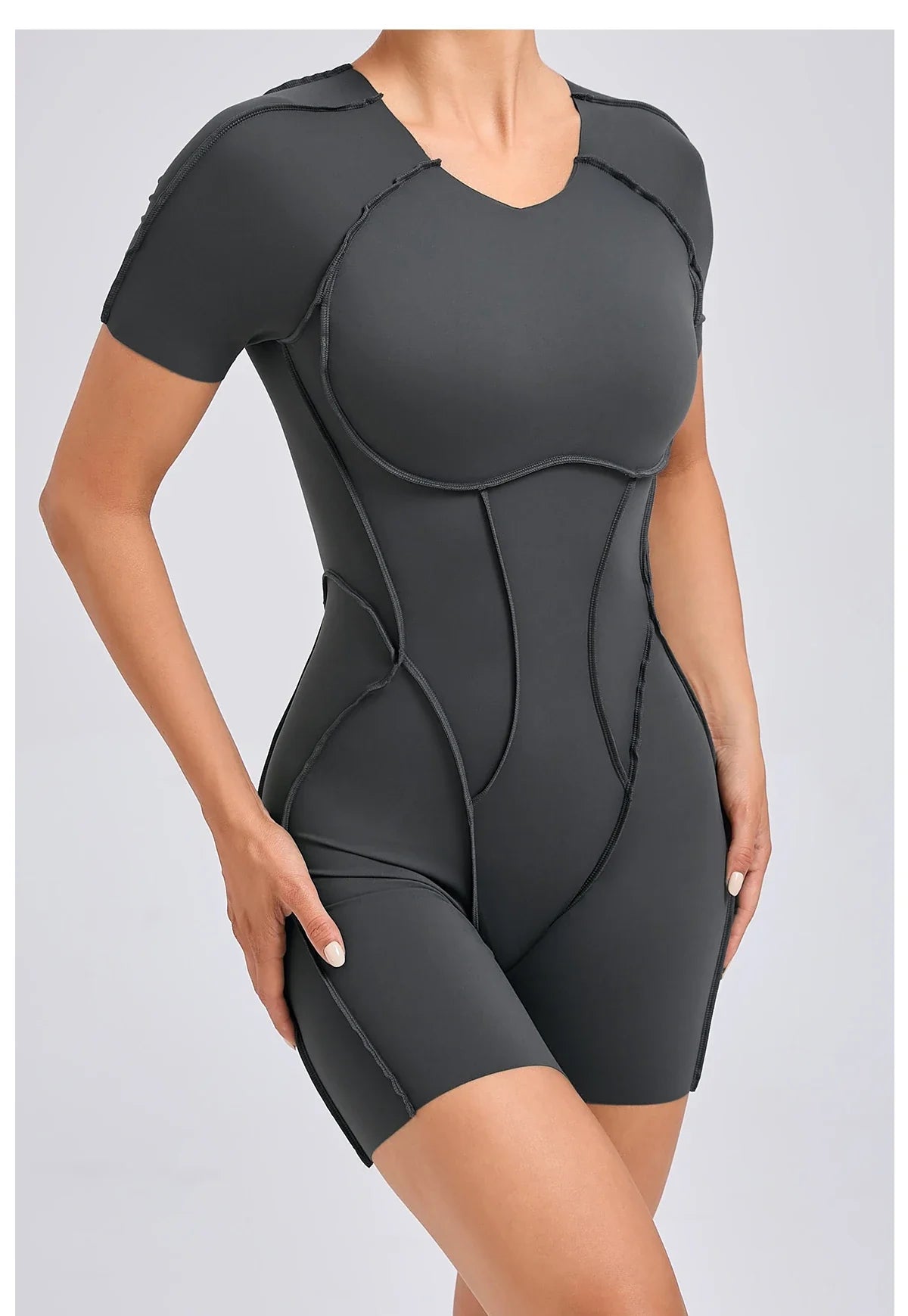 Short Jumpsuit Gym Clothes For Women Sportswear Fitness Overalls Backless Scrunch Booty Yoga Suit Sports Set Outfit