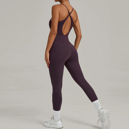 Padded One-Piece Yoga Clothes Sportswear Women's Gym Push Up Workout Clothes Fitness Sports Fitness Wear Yoga Jumpsuit