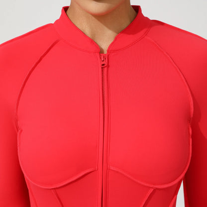Padded Women Long Sleeve Sport Yoga Jumpsuit Workout Clothes for Women Sportwear Backless Zipper Fitness Gym Outfit