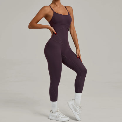 Padded One-Piece Yoga Clothes Sportswear Women's Gym Push Up Workout Clothes Fitness Sports Fitness Wear Yoga Jumpsuit
