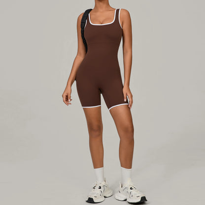 Women's Sports Jumpsuit Yoga Fitness Combination Lift Buttocks Bare Back High Elasticity Gym Sexy Sports Jumpsuit Gym Romper