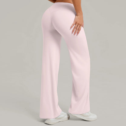 Women Straight Yoga Leg Bottoms Soft Stretchy Fabric Women's Yoga Pants GYM Sweat-Wicking Properties Running Sport Trousers
