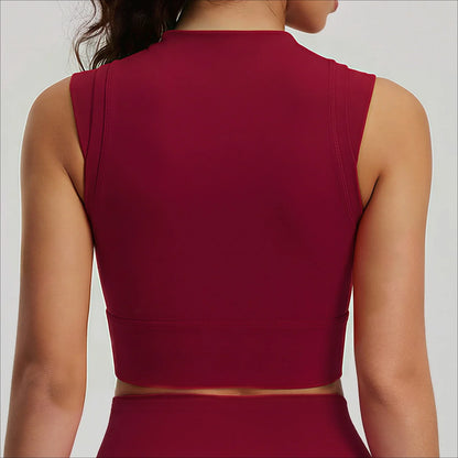 Women's Yoga Tank Top Highly Stretchy, Slightly High-Neck Sports Bra with Built-In Cups Lifts and Shapes The Bust Sexy Fitness