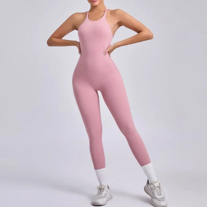 Women's Yoga Jumpsuits Sports Fitness Hip-lifting Cross Beauty Back Adjustable Straps One-piece Training Workout Gym Bodysuits