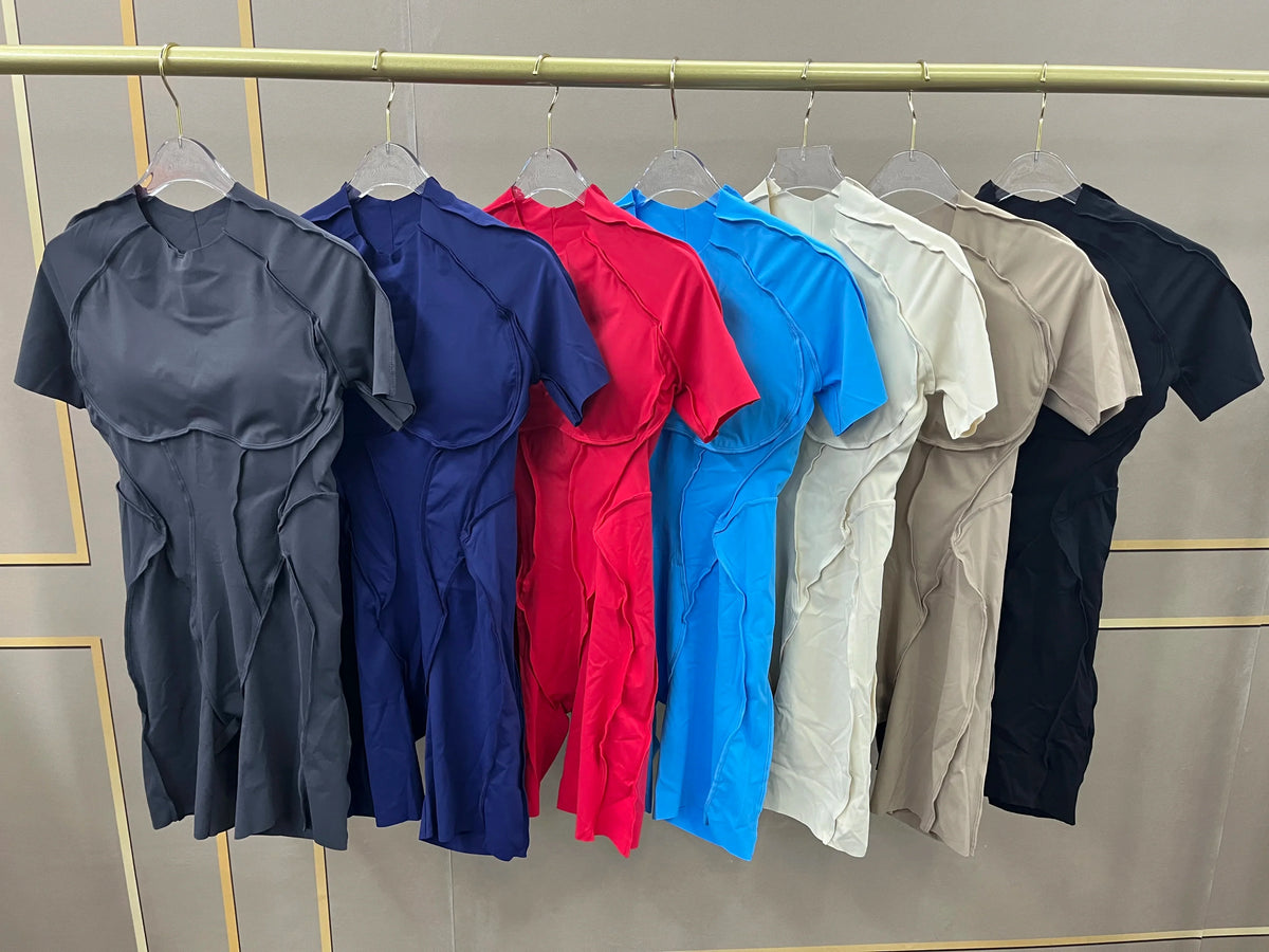 Short Jumpsuit Gym Clothes For Women Sportswear Fitness Overalls Backless Scrunch Booty Yoga Suit Sports Set Outfit