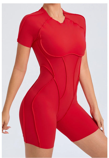 Short Jumpsuit Gym Clothes For Women Sportswear Fitness Overalls Backless Scrunch Booty Yoga Suit Sports Set Outfit