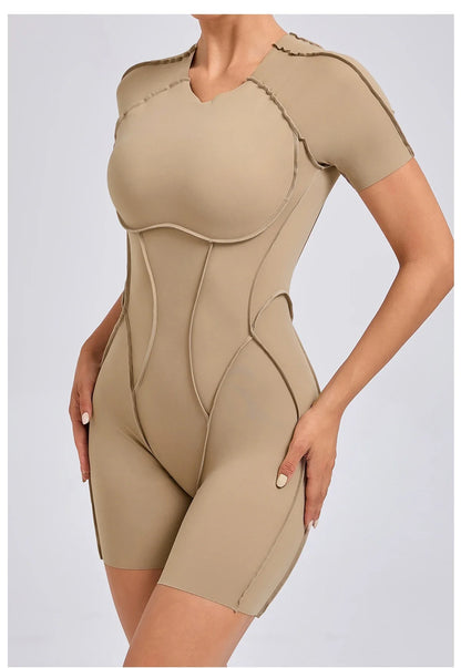 Short Jumpsuit Gym Clothes For Women Sportswear Fitness Overalls Backless Scrunch Booty Yoga Suit Sports Set Outfit