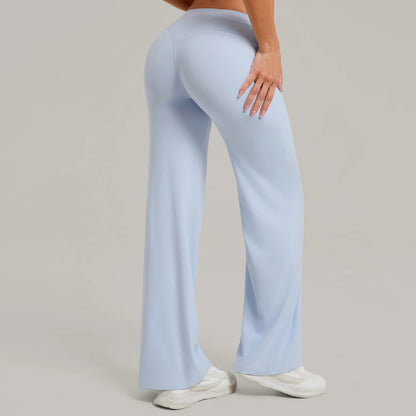 Women Straight Yoga Leg Bottoms Soft Stretchy Fabric Women's Yoga Pants GYM Sweat-Wicking Properties Running Sport Trousers