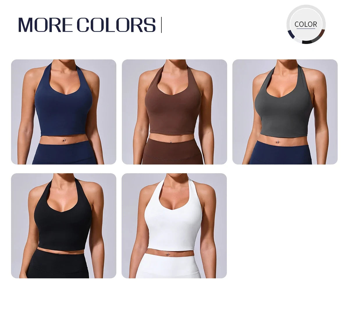 Ladies Sports Bra Sexy Hanging Neck High Support Impact Yoga Underwear Running Fitness Gym Push Up Workout Bra Padded Bralette