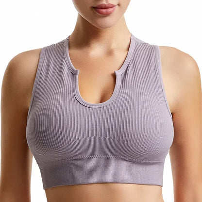 New Sports Bra Women Sexy Deep U-neck Push Up Gym Jogging Yoga Fitness Shockproof Vest Crop Tops Female Sport Bras Set for Women