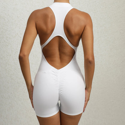 Women Yoga V Backless Jumpsuit Workout Bodysuit Sleeveless Gym Bodycon Sportswear Fitness Yoga Suit One Piece Outfit