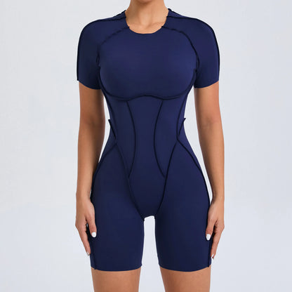 Short Jumpsuit Gym Clothes For Women Sportswear Fitness Overalls Backless Scrunch Booty Yoga Suit Sports Set Outfit