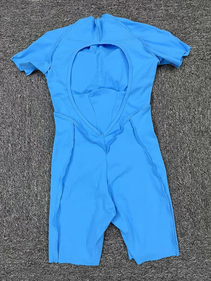 Short Jumpsuit Gym Clothes For Women Sportswear Fitness Overalls Backless Scrunch Booty Yoga Suit Sports Set Outfit