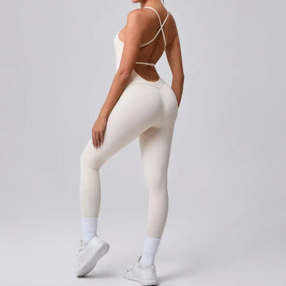Women's Yoga Jumpsuits Sports Fitness Hip-lifting Cross Beauty Back Adjustable Straps One-piece Training Workout Gym Bodysuits
