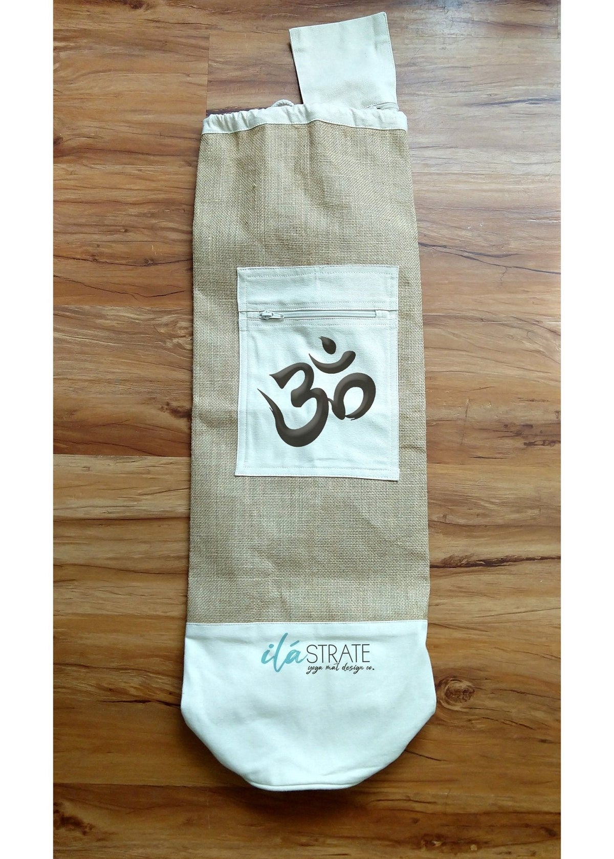 Cotton Yoga Mat Bag Embroidered with OM symbol