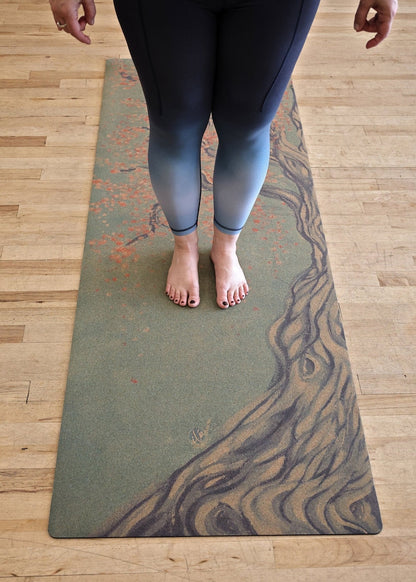 Tree Pose WANDERER Cork TRAVEL Yoga Mat