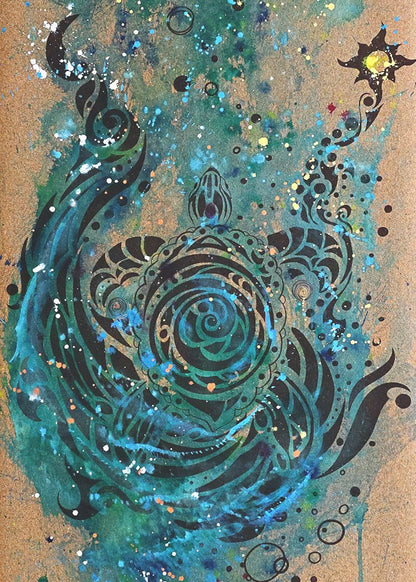 Tribute to Keya (Turtle) Cork Yoga Mat - Hand Painted