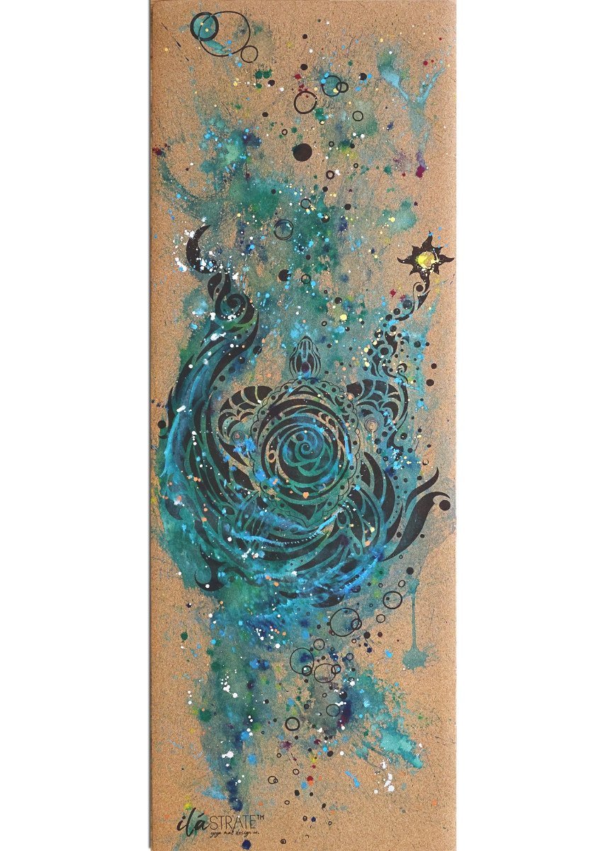 Tribute to Keya (Turtle) Cork Yoga Mat - Hand Painted