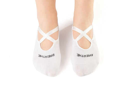 Pilates Grip Socks – Soft White